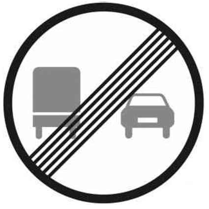 Fin de prohibición de adelantamiento de camiones ( R-503 )