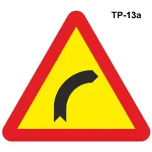 Señal curva peligrosa en obras