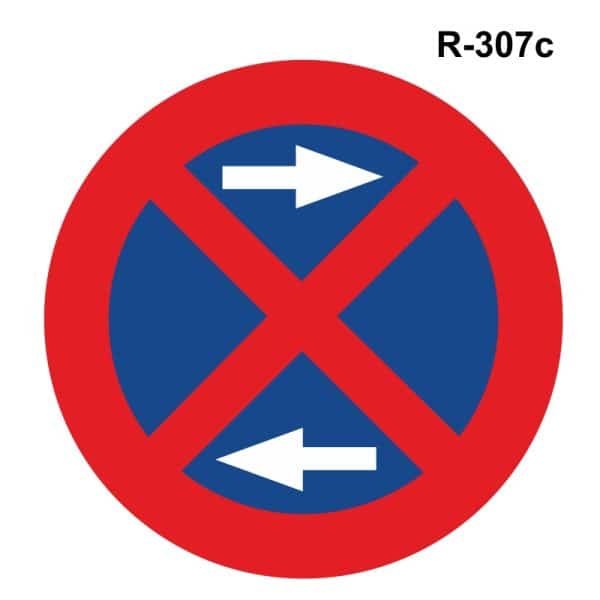 Señal de tráfico prohibido parar y estacionar