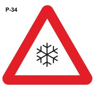 Señal tráfico por nieve