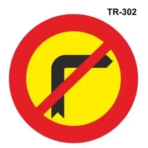 Señales obras giro prohibido