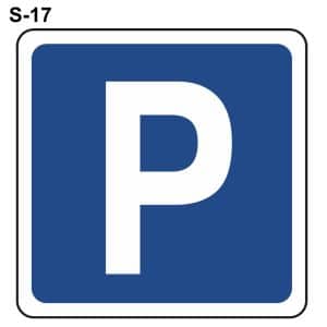 Señales tráfico de estacionamiento