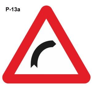 Señalización de curva peligrosa