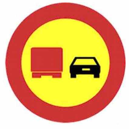 adelantamiento prohibido para camiones