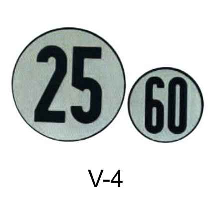 Señal V4 – Placa para vehículos con limitación velocidad