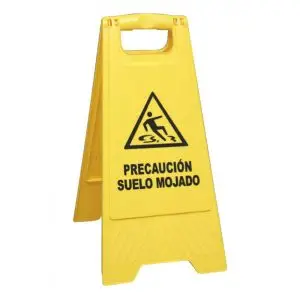 Caballete señalización suelo mojado