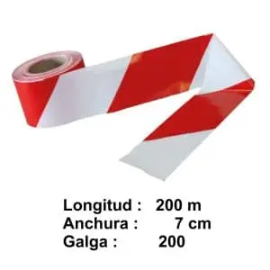 Cinta balizamiento roja y blanca
