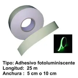 Cinta fotoluminiscente de señalización