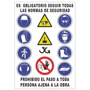 Panel combinado señales obra