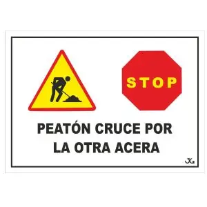 Panel de obras para peatones