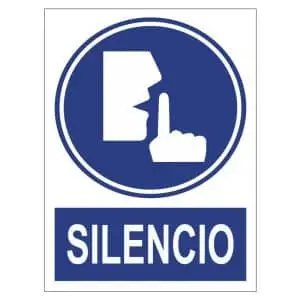 Cartel señalización silencio