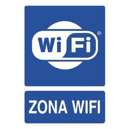 Cartel señalización zona wifi