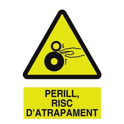 Senyal d`advertència : Perill, risc d`atrapament