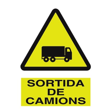 Senyal d`advertencia : Sortida de camions
