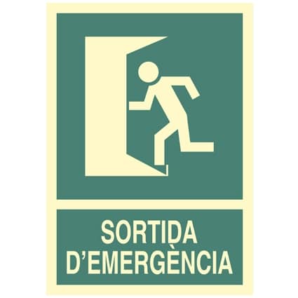 Senyal d`emergència : Sortida porta esquerra