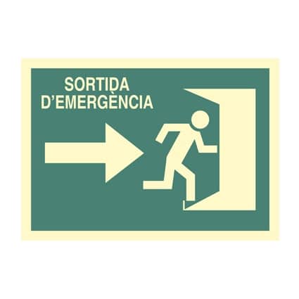 Senyal d`emergència: Sortida d`emergència dreta