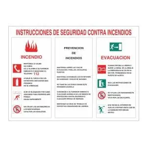 Instrucciones de seguridad contra incendios