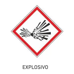 Señal envases materiales explosivos