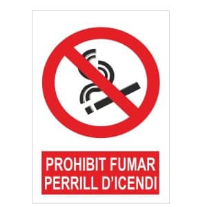 Senyal prohibit fumar perill incendi