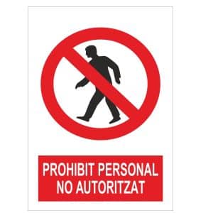 Senyal prohibit personal no autoritzat