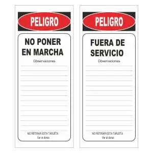 Tarjeta peligro no poner en marcha