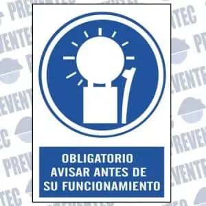 señal obligado avisar antes funcionamiento