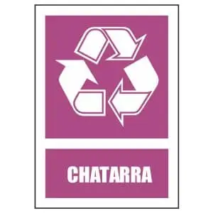 Cartel de material reciclado