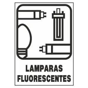 Cartel reciclaje lámparas fluorescentes