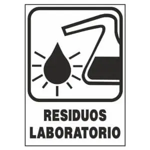 Cartel reciclaje residuos laboratorio