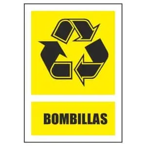 Carteles de reciclaje de bombillas