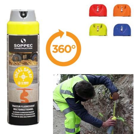 Spray marcador obra multidireccional fluorescente – 360 IDEAL