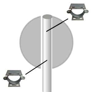 instalacion abrazadera doble para postes trafico