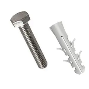 Tornillo M12 x 100 mm y taco 14x75 para Hitos y balizas