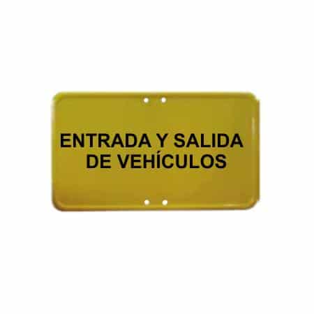 Placas de acero amarillas – Entrada y salida de vehículos