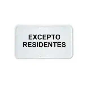 Placas excepto residentes