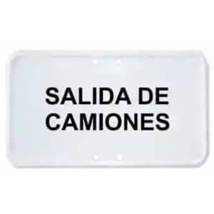 Cartel complementario salida camiones