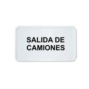 Cartel complementario salida camiones