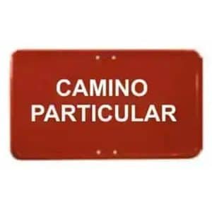 Placas rojas camino particular