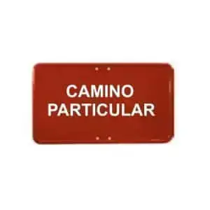 Placas rojas camino particular