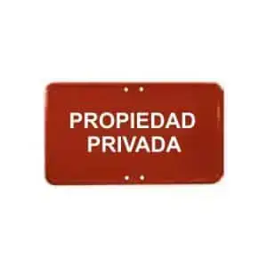 Placas rojas propiedad privada