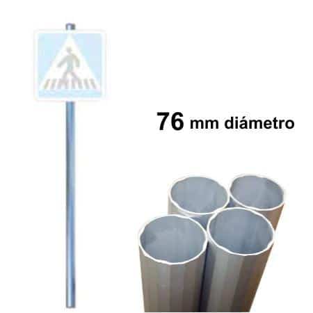 Postes de aluminio de 76 mm diámetro para señales de tráfico