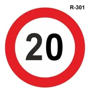 Señal de restricción de velocidad