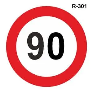 Señal de velocidad máxima