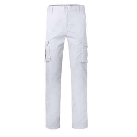 Pantalones de trabajo velilla elásticos blancos