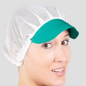 Cofia con visera verde
