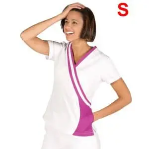 Blusa sanitario mujer combi manga corta malva