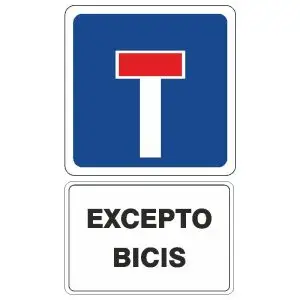Calzada sin salida excepto bicis