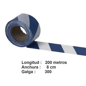 Cinta balizamiento blanca azul