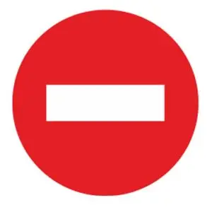 Dirección prohibida para pilares parking