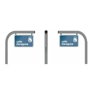 Poste con placa dos caras